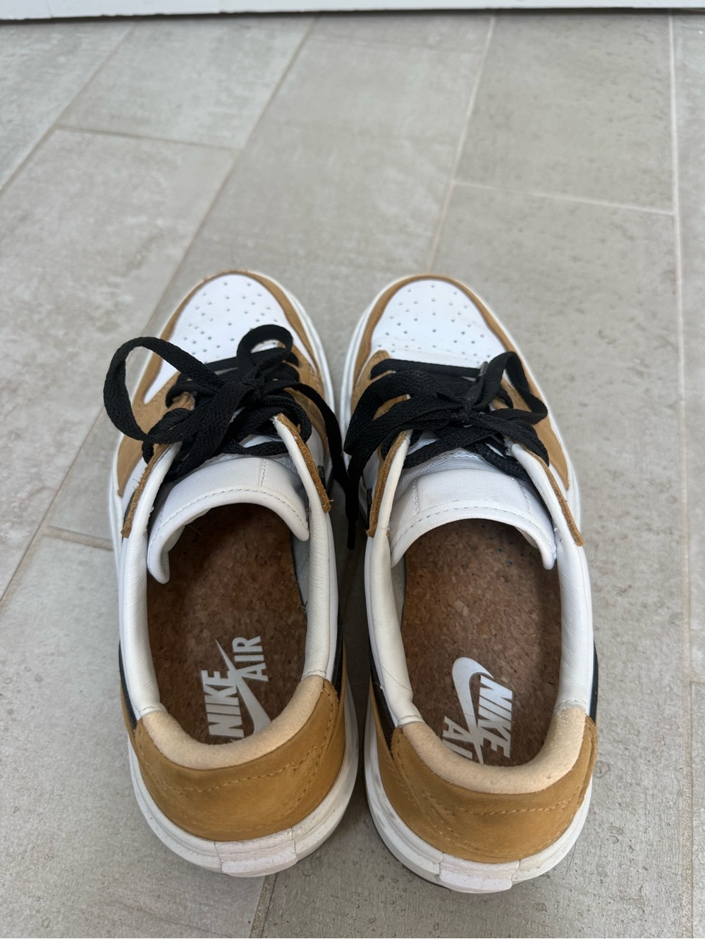 Jordan Low-Top Sneakers in White, Tan & Black - Picture 2 of 5